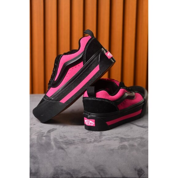 New! Size: 8 Women | VANS Knu Skate Platform Stacked | Black/Pink Satin - Picture 13 of 16